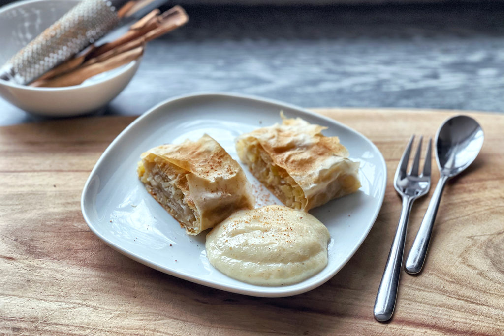 Veganer Apfelstrudel vanillesoße